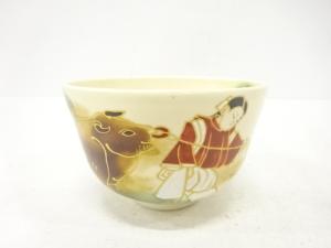 作家物　金彩色絵　牛　茶碗